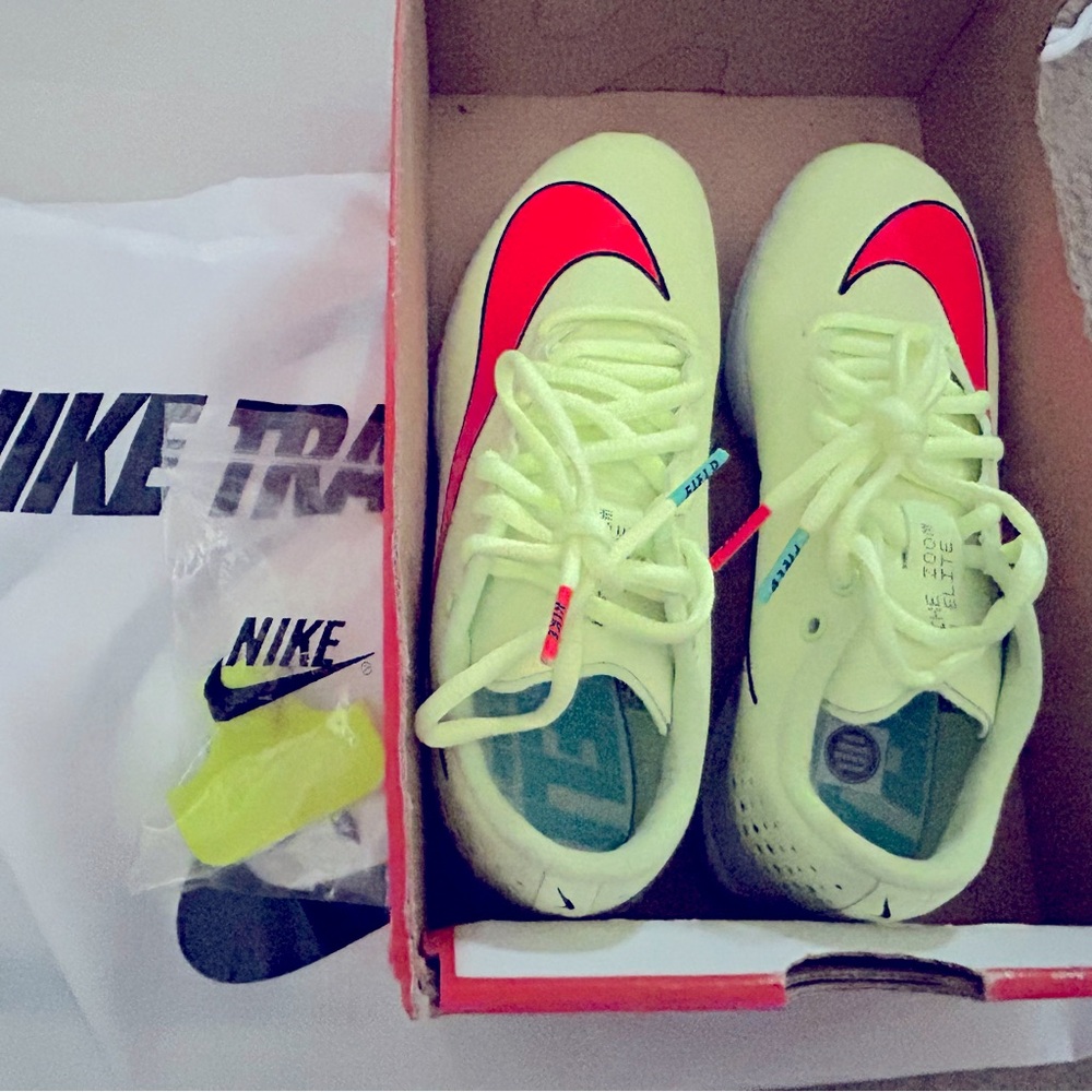 NIKE ZOOM Track Shoes Triple Jump Elite 2 Spikes Bag Womens Sz 5.5 Mens 4